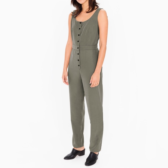 NWOT - L - American Apparel Frankie Jumpsuit Romper Hampton Green - Picture 1 of 7